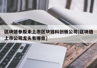 区块链参股未上市区块链科创板公司[区块链上市公司龙头有哪些]